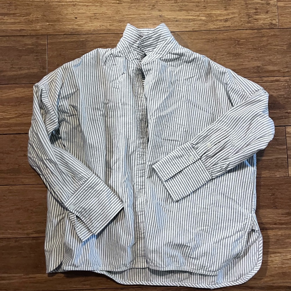 Everlane Striped Boxy Button-Up Shirt